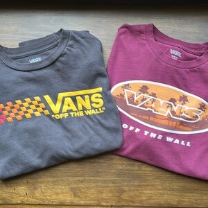 Bundle of two long sleeve Vans graphic t shirts